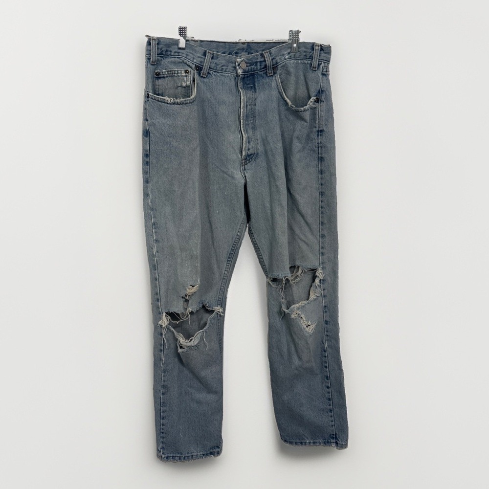 VTG 80s Gap Men Jeans Button Fly Loose Fit Distressed Ripped USA 31x29 SV-659